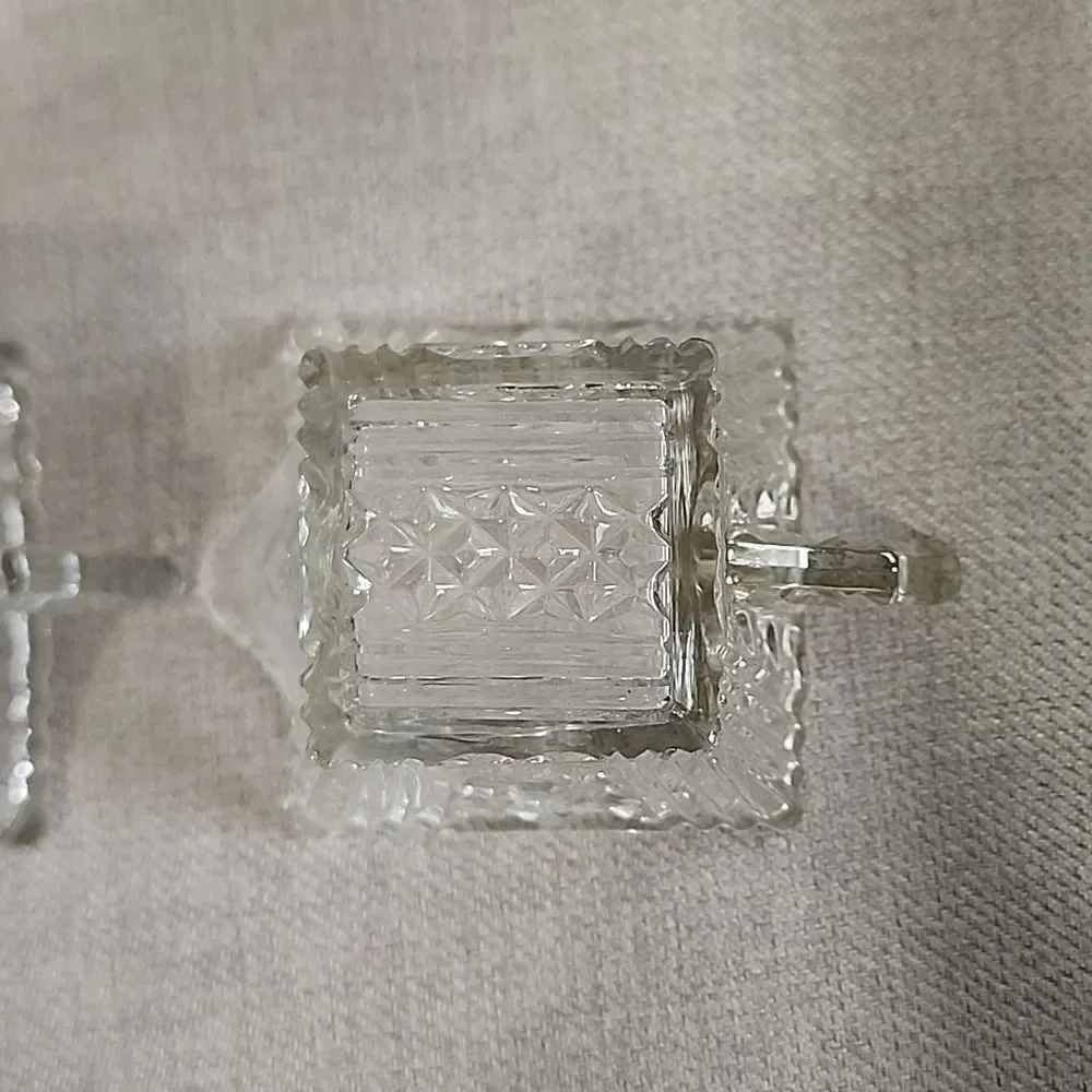 Art Deco Glass Sugar and Creamer